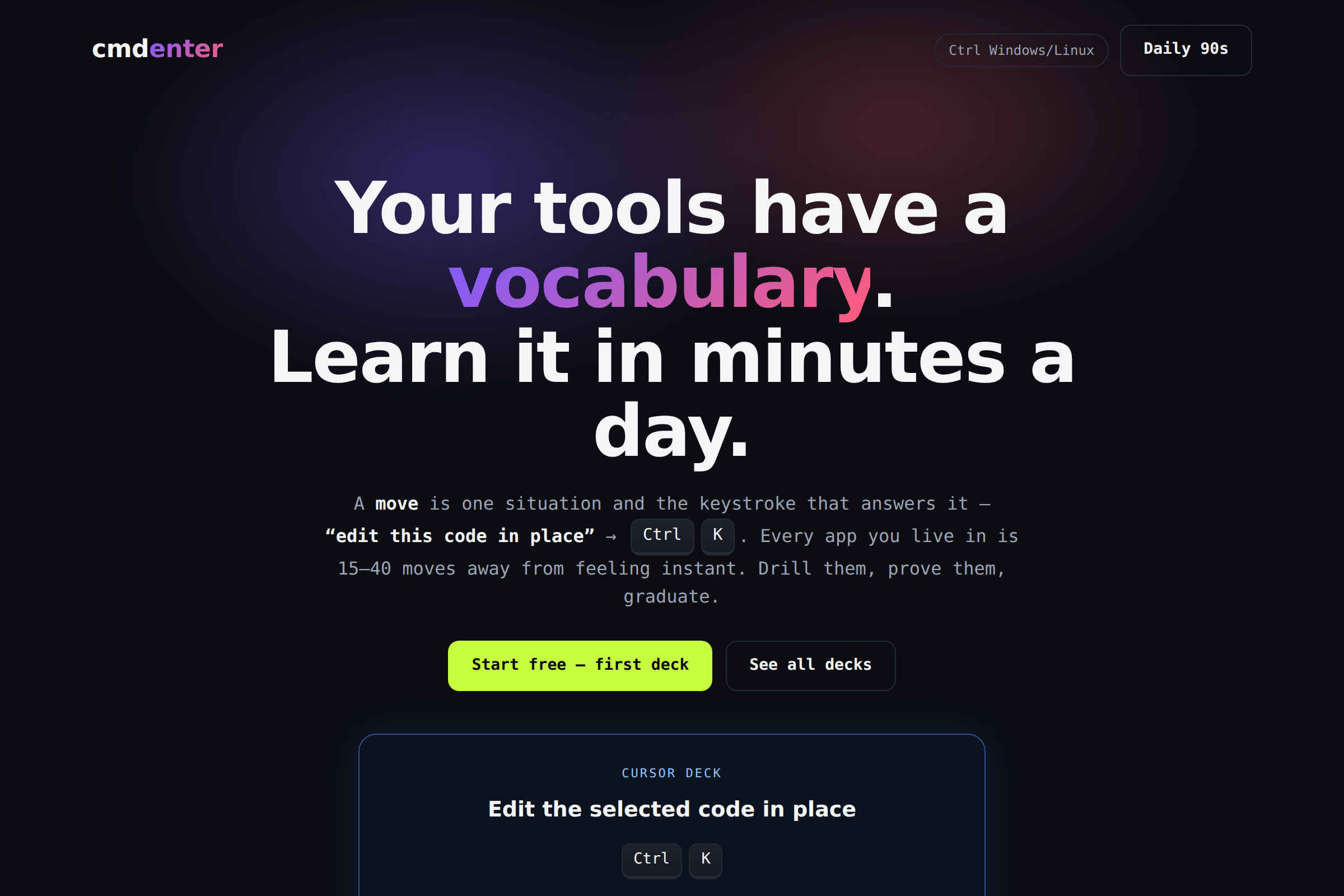 CmdEnter live app